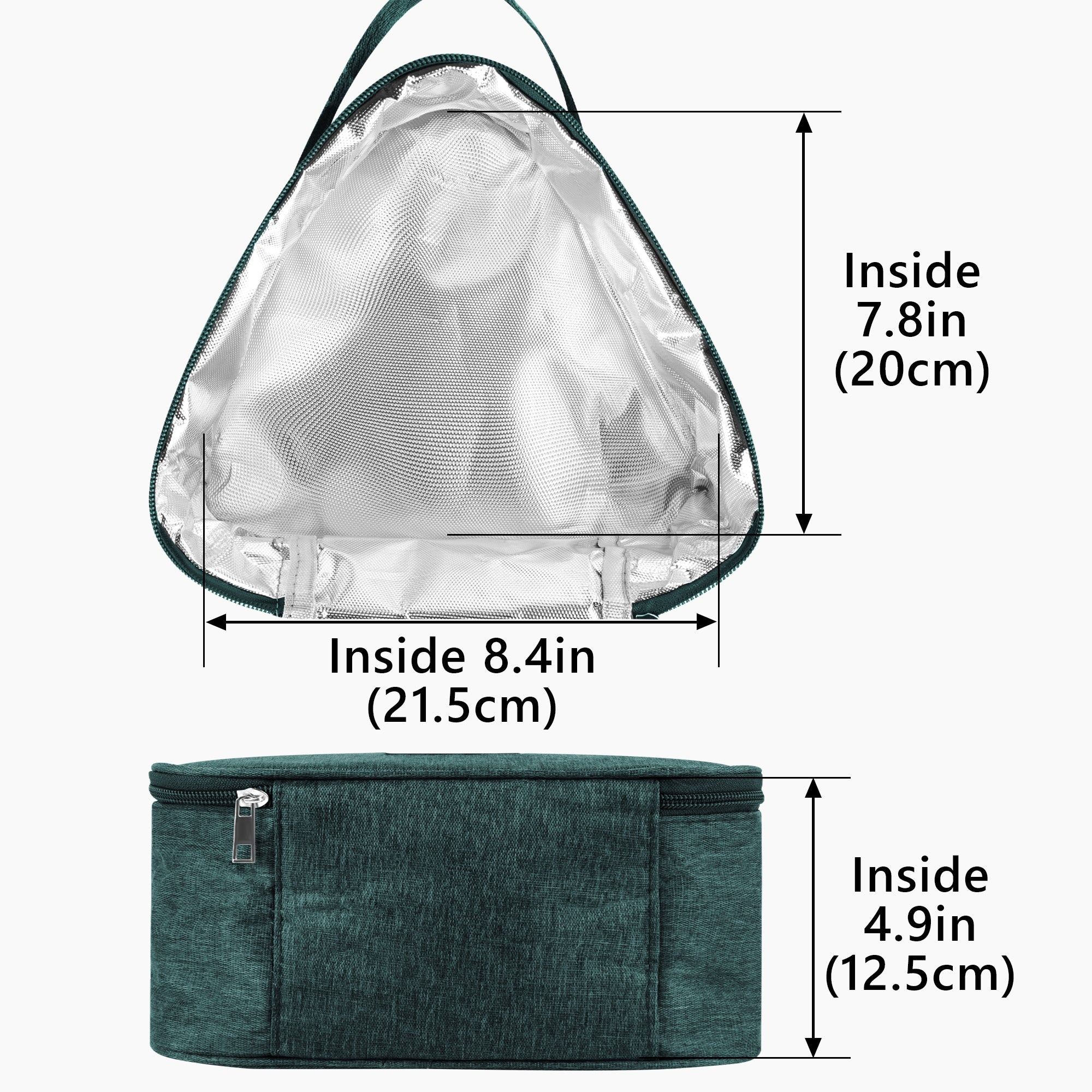 Linkidea Large Reusable Snack Bags, Reusable Insulated Snacks Storage Bag for Fruit, Lightweight Leakproof Outdoors Lunch Box (Green)