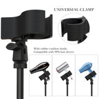 Hair Dryer Stand Hands Free, Heavy Duty 24 to 76 inches Adjustable Blow Dryer Holder with Non-Slip Tripod and Universal Clip for Salons and Home Use