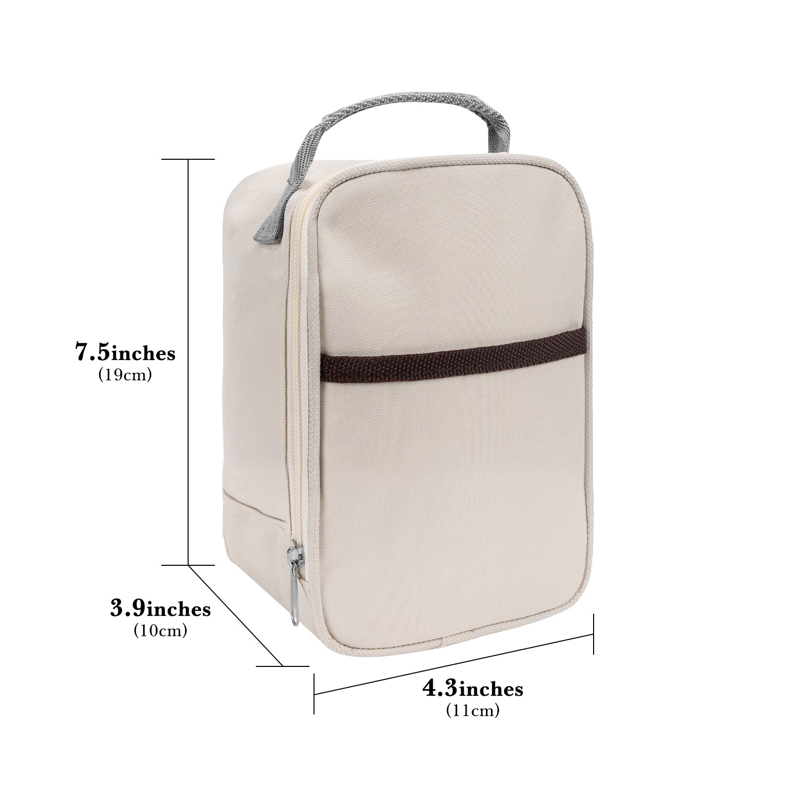 Linkidea Food Jar Insulated Bag, Thermal Jar Bag with Pocket Portable for Office Work Outdoor Picnic, Compatible with 16 oz THERMOS, Hydrapeak, WOLFF, Goodful (Beige)