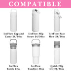 Linkidea Water Bottle Carrier with Strap Compatible with Stanley Quick Flip GO 24/36oz, IceFlow Fast Flow 24/36oz, Waterbottle Sling Bag Holder, Shoulder Strap with Phone Mesh Pocket, Pink