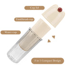 Linkidea Travel Toothbrush Toothpaste Container Cup, 3 in 1 Tooth Brush Holder with Mouthwash Cup, Multifunctional Toothbrush Case Compatible with Colgate Extra Clean, Oral-B CrossAction (Beige)