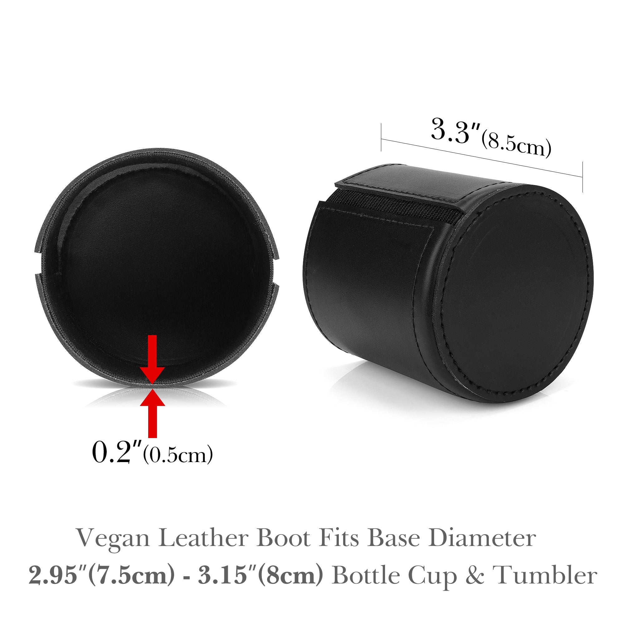 Linkidea 2 Pack Vegan Leather Water Bottle Boot Compatible with YETI Yonder 25oz, Stanley Flip Go 24oz, SIM 40oz, Universal 2.95"(7.5cm) - 3.15"(8cm) Bottle Bottom Bumper Protector
