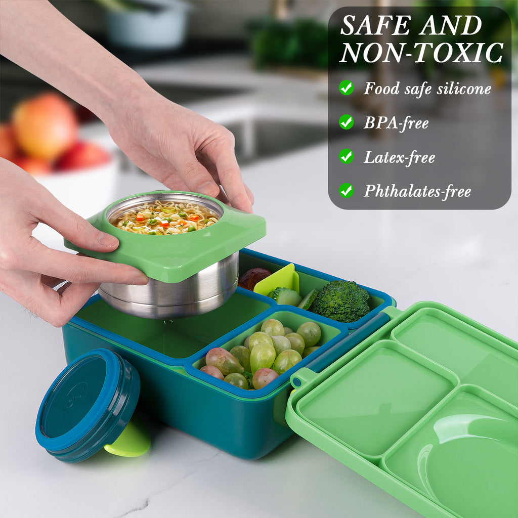 Linkidea 4 Pcs Silicone Seal Replacement, Exact Fit Lid Seal Gasket Compatible with OmieBox, Leakproof Food Safe Parts & Accessories for Bento Box (Navy)