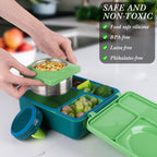 Linkidea 4 Pcs Silicone Seal Replacement, Exact Fit Lid Seal Gasket Compatible with OmieBox, Leakproof Food Safe Parts & Accessories for Bento Box (Navy)