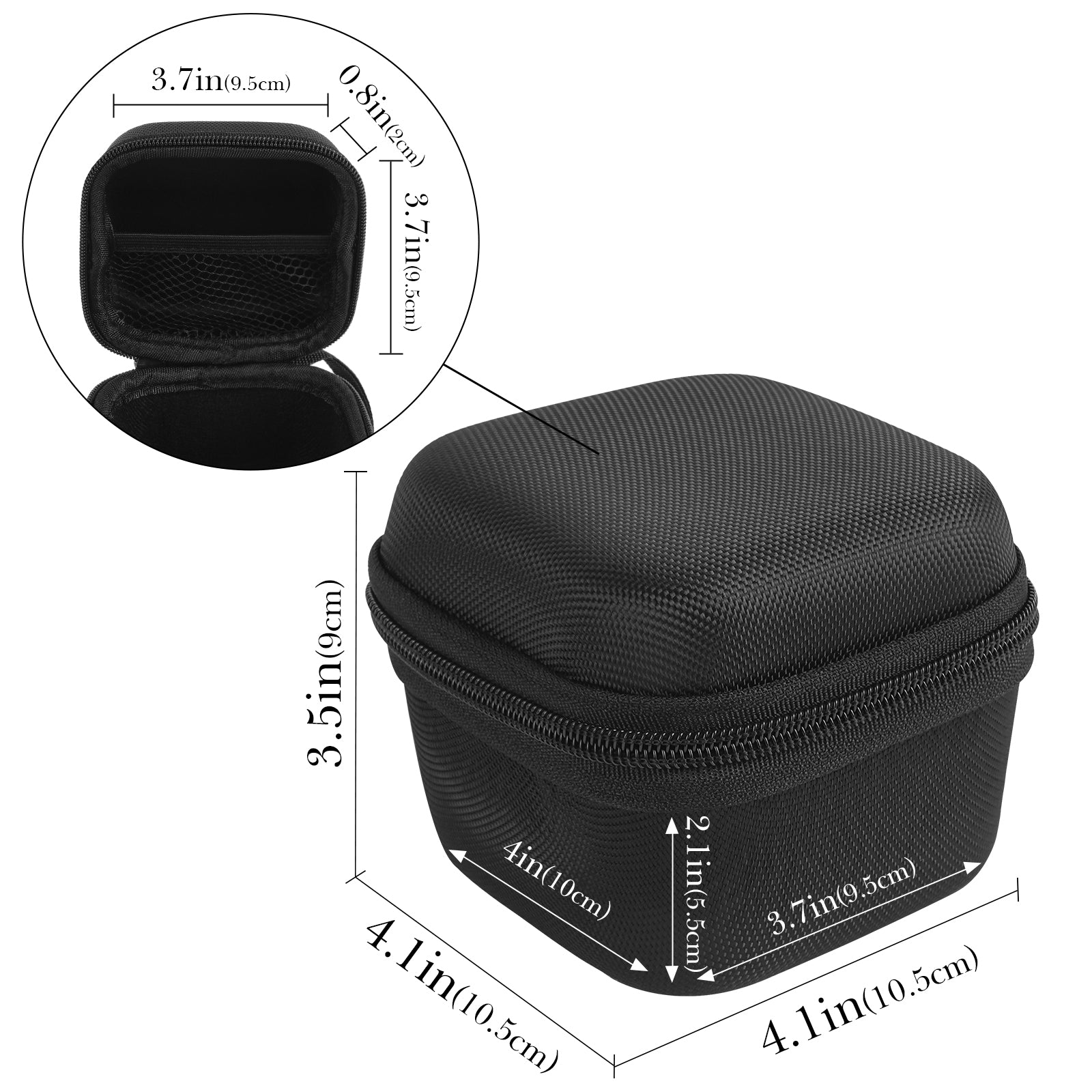 Linkidea Hard Shell Head Shaver Case, Protective Travel Storage Bag with Mesh Pocket, Compatible with Remington Balder Pro Pitbull Gold PRO Rotary Shavers (Black)
