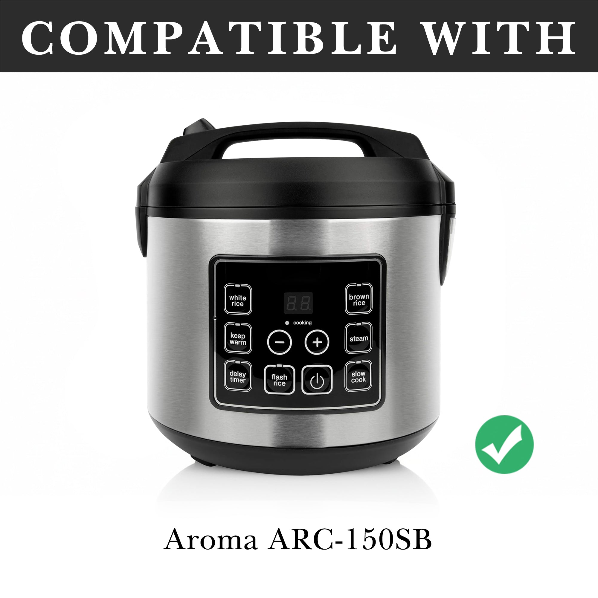 Linkidea Rice Cooker Stainless Steel Inner Pot Compatible with Aroma ARC-150SB, Dishwasher Safe, No Coating Replacement Bowl