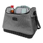 Linkidea Large Capacity Insulated Lunch Bag, EVA Hard Bottom Lunch Tote Bag for Adults, Leak Proof Insulated Lunch Box Bag Compatible with Bentgo Classic, Amathley, Crock-Pot(Grey)