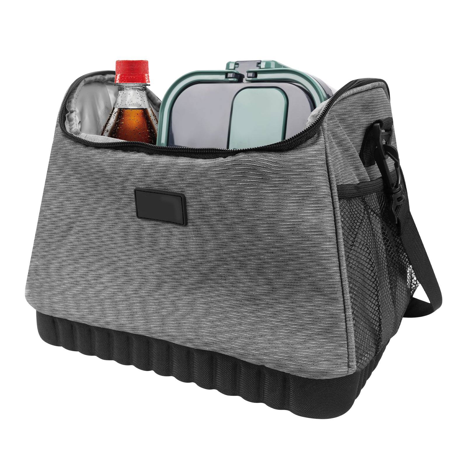 Linkidea Large Capacity Insulated Lunch Bag, EVA Hard Bottom Lunch Tote Bag for Adults, Leak Proof Insulated Lunch Box Bag Compatible with Bentgo Classic, Amathley, Crock-Pot(Grey)