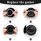 Linkidea 10 Pcs Silicone Seal Replacement, Exact Fit Lid Seal Gasket Compatible with Simple Modern Food Jar, Exact Fit to 16 Ounce (White)
