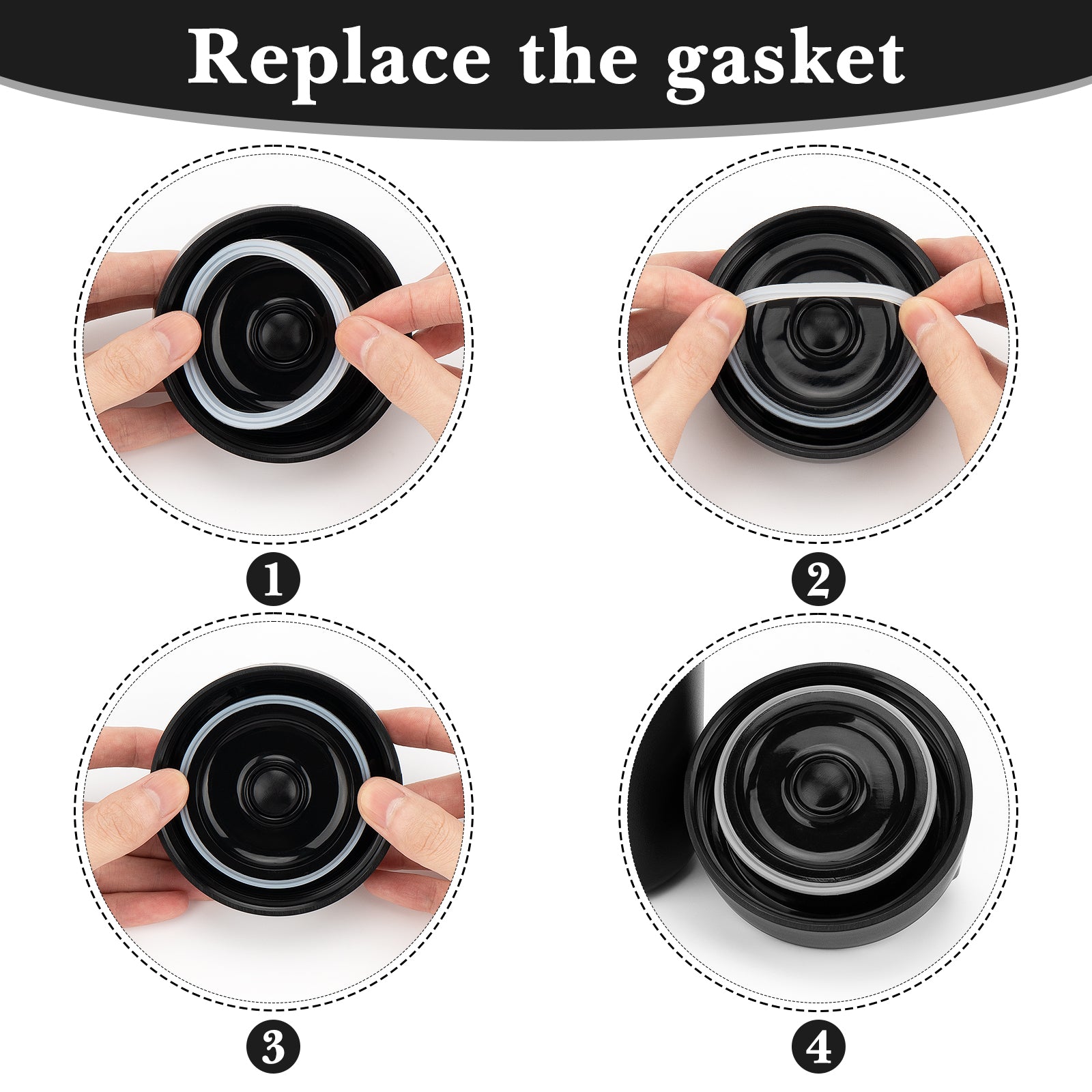 Linkidea 10 Pcs Silicone Seal Replacement, Exact Fit Lid Seal Gasket Compatible with Simple Modern Food Jar, Exact Fit to 16 Ounce (White)