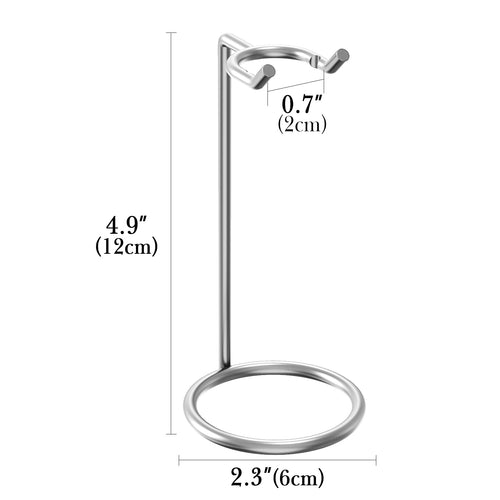 Linkidea 2 Pack Stainless Steel Safety Razor Stand, Travel Shaving Stand, Compatible with Gillette Fusion 5, ProShield, NFL Series, Long Handle Razor (Silver/Polished Chrome)