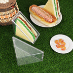 Linkidea 2 Pcs Triangular Sandwich Containers with Cover, Charcuterie Boxes with Clear Lids for Sandwich Storage, Portable Sandwiches Storage Box Fits Picnic, Travel, Work