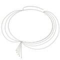 Plus Size Chain Belt for Women, Silver Color and White Faux Pearl Waist Chains, Extra Long Body Chain, 47-59 Inch Adjustable Chunky Belt Chain