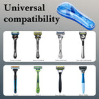 Linkidea 2 Pcs Portable Travel Razor Holder, Protective Razor Case Compatible with Fusion 5 ProGlide, Sensor 3, SkinGuard, Pace 6 Pro (Blue)