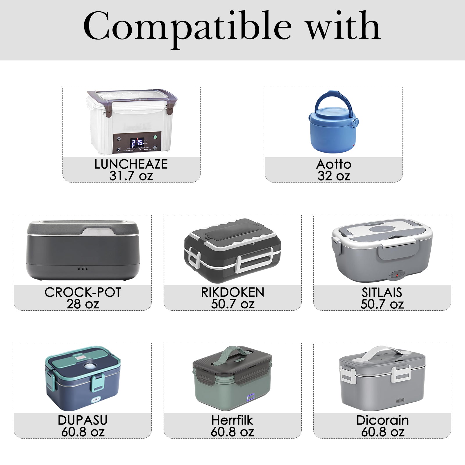 Linkidea Lunch Bag for Women, Insulated Lunch Tote with Handle & Zipper, Portable Box Bag for Daily, Compatible with Crock Pot, DUPASU, Aotto, LUNCHEAZE Electric Heated Lunch Box (White)