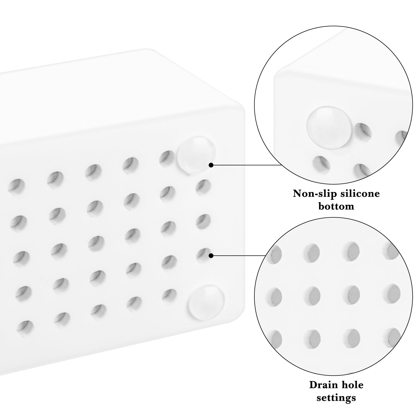 Linkidea Toothbrush Holder with Diatomite Drying Stone, Acrylic Bathroom Drawer Brush Organizer with Draining Holes, Compatible with Colgate ExtraClean, Oral-B CrossAction (White)