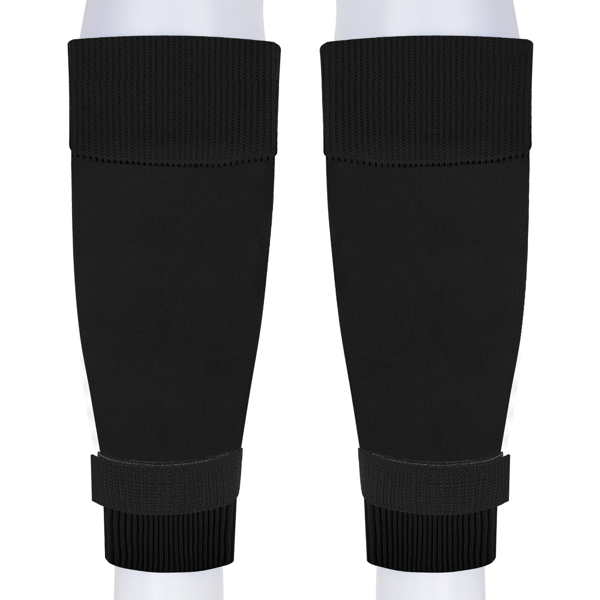 Linkidea Kids Soccer Grip Socks with Shin Guard Sleeve for Age 6 - 9 (Black)