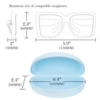 Extra Large Hard Shell Sunglasses Case, Oversized Sun Glasses Storage Organizer Compatible with RB4401D RBS0101S RB8097 RB8089 PO3352S PO3328S PO3311S (XXL, Blue)