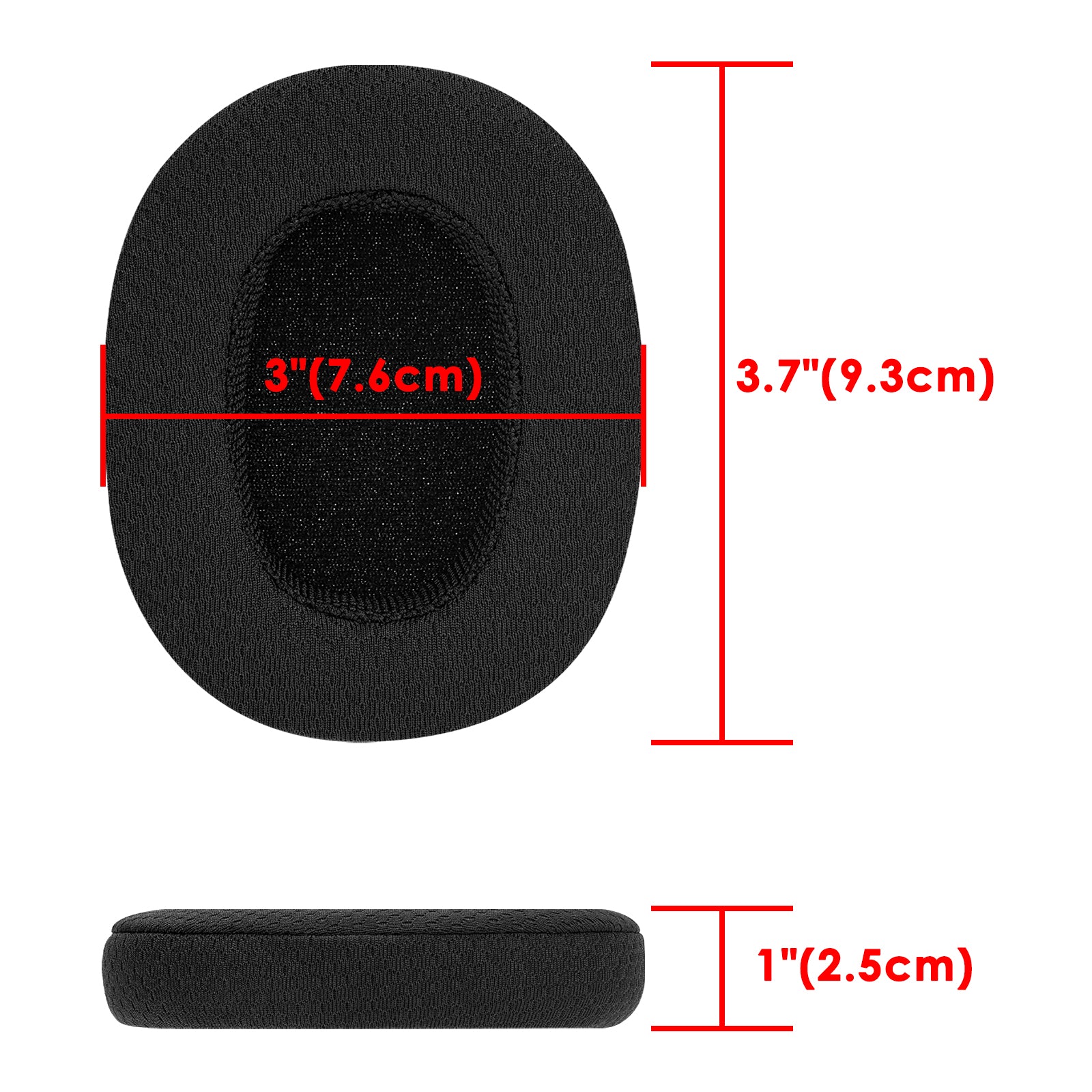 Replacement Ear Pads for Skullcandy Crusher Wireless/Evo/ANC, Hesh 3/Hesh EVO/Hesh ANC Headphones, Headset Earpads ( Mesh Fabric / Black)