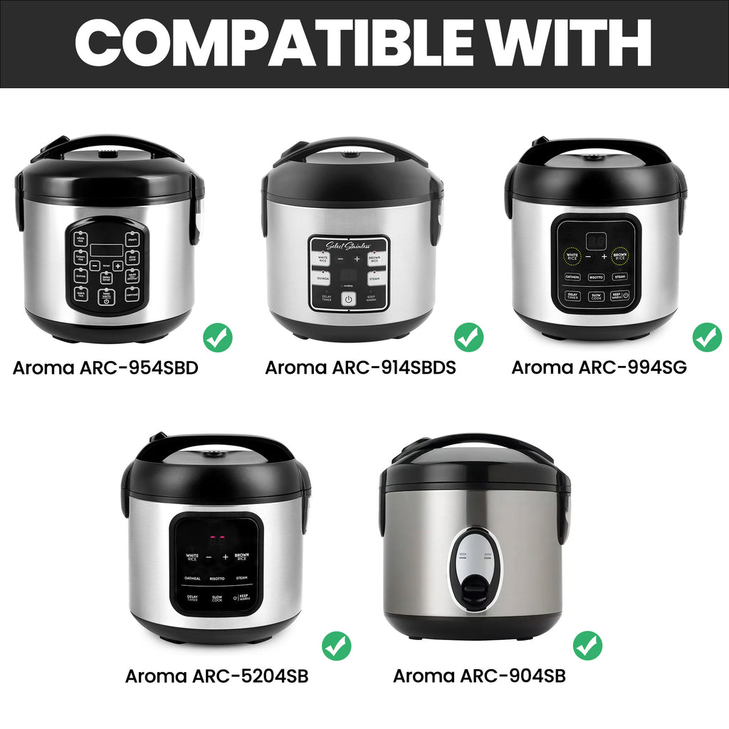 Linkidea 2 Pack Rice Cooker Steamer Baskets Compatible with Aroma ARC-914SBD, ARC-954SBDS, ARC-994SG, ARC-904SB, ARC-5204SB 2 Qt Cookers, Food Steaming Trays for Vegetables, Dumplings