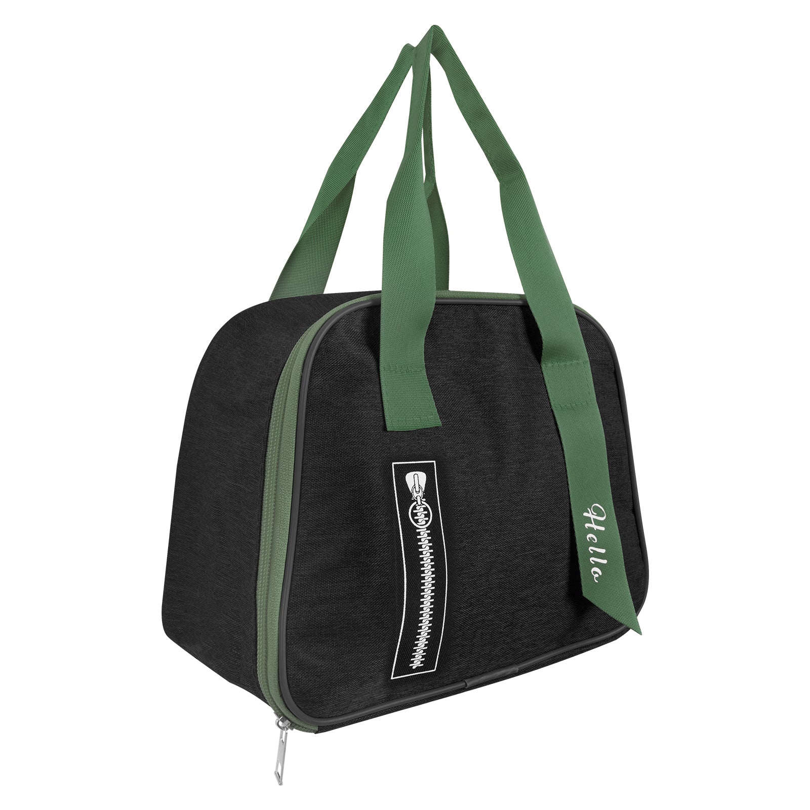 Linkidea Lunch Tote Bag, Insulated Lunch Bag with Hand Strap, Portable Lunch Bag with Zipper Fits Daily Use, Compatible with Bentgo Classic, Bentoheaven, Ello, NatraProw (Black)