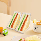 Linkidea 2 Pcs Triangular Sandwich Containers with Cover, Charcuterie Boxes with Clear Lids for Sandwich Storage, Portable Sandwiches Storage Box Fits Picnic, Travel, Work