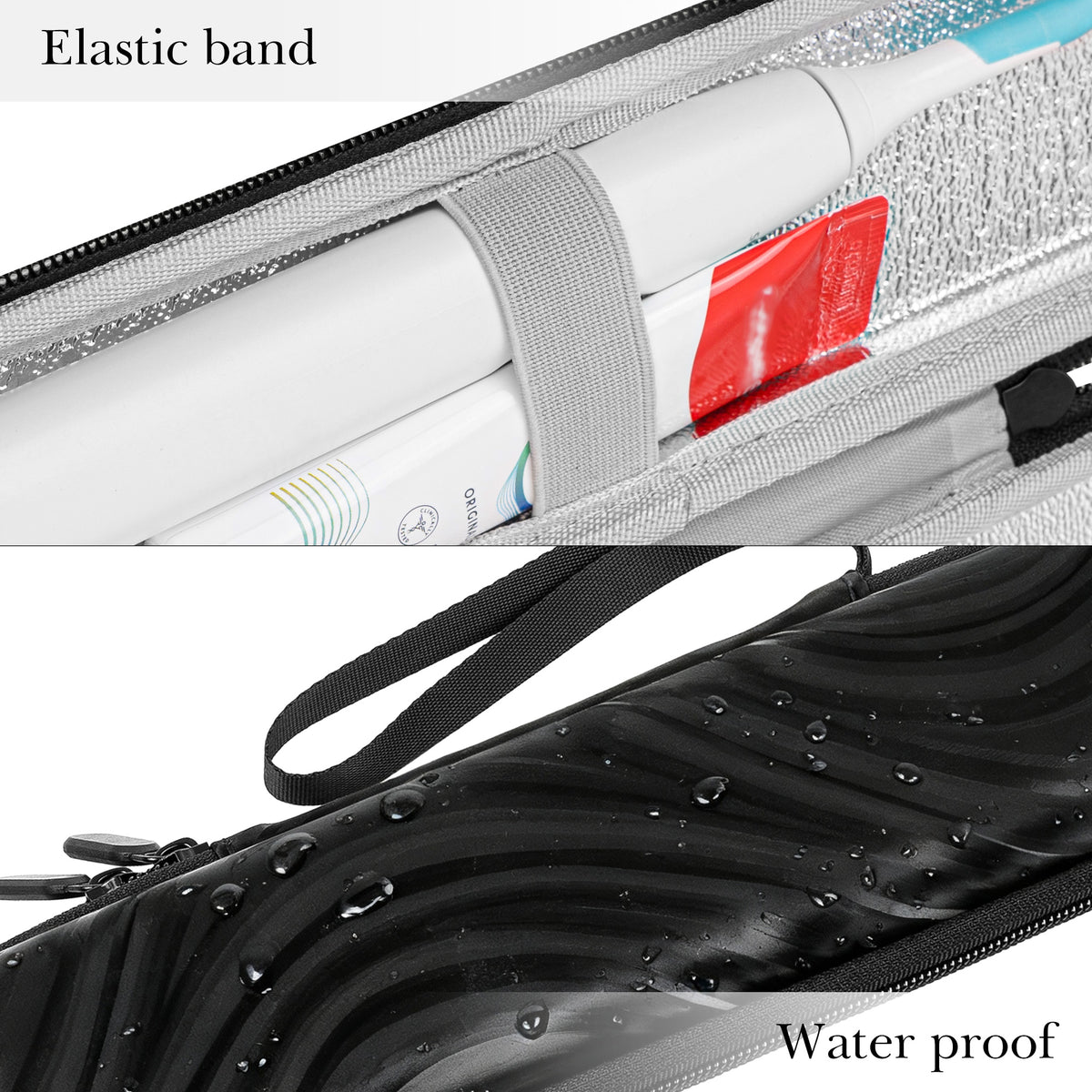 Linkidea Electric Toothbrush Travel Case with Waterproof Lining, Compatible with Oral-B iO Series, Smart 1500 Toothbrush, Philips Sonicare, Hard Shell Protective Brush Case (Black)
