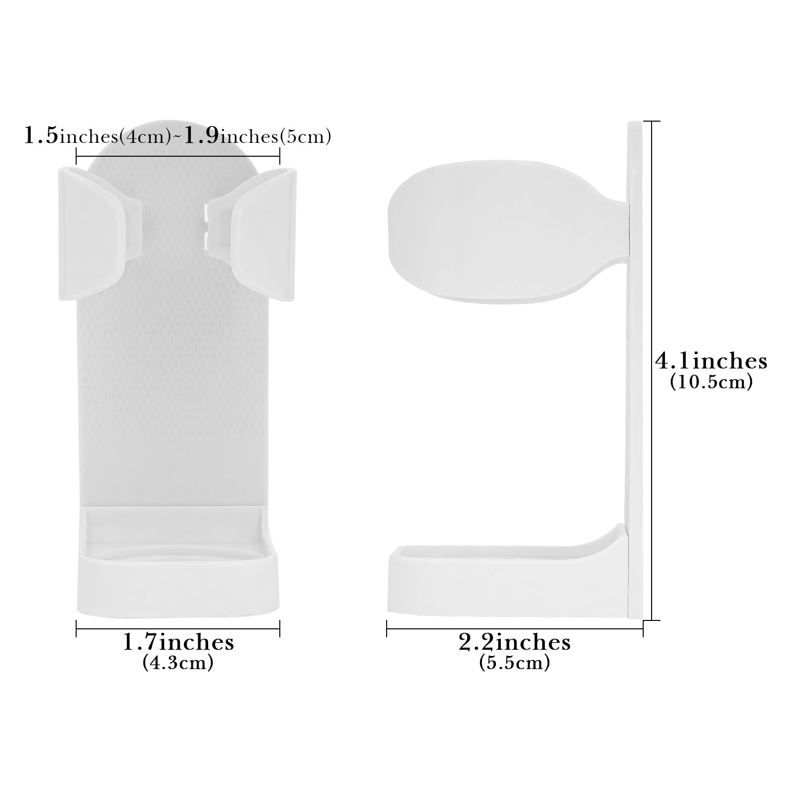 Linkidea 2 Pack Electric Shaver Wall Mount Holder, Self-Adhesive Adjustable Razor Organizer, Compatible with Braun Series 5 / 6 / 7 / 9, Bathroom Shower Storage (White)