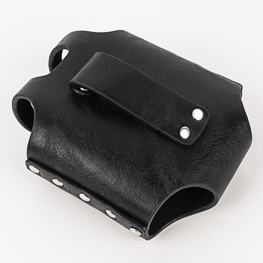 Linkidea Leather Lightweight Flask Case, Portable Belt Pouch Compatible with 6 oz Hip Flask, Travel Accessory for Men (Black / Case Only)