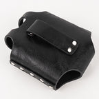 Linkidea Leather Lightweight Flask Case, Portable Belt Pouch Compatible with 6 oz Hip Flask, Travel Accessory for Men (Black / Case Only)