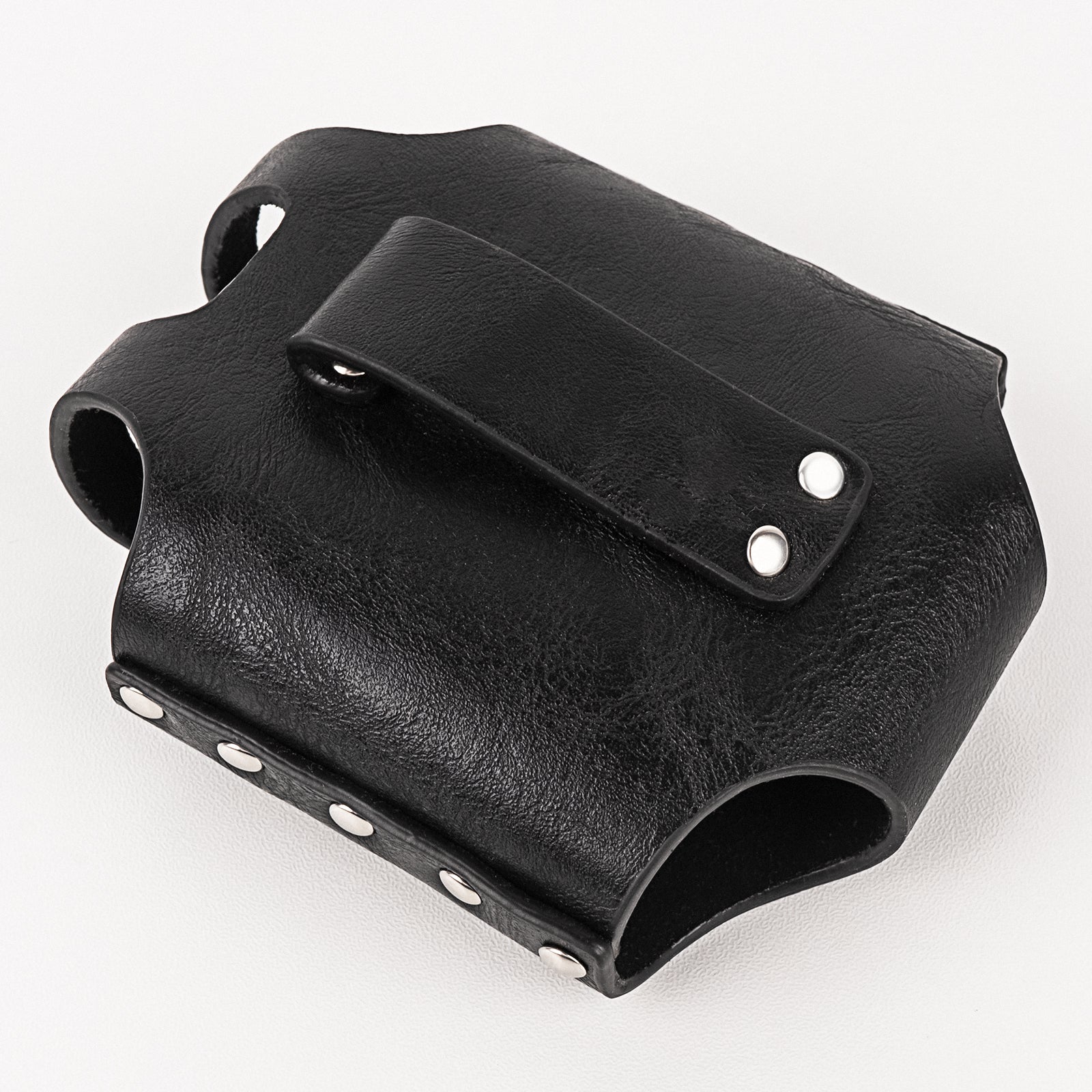 Linkidea Leather Lightweight Flask Case, Portable Belt Pouch Compatible with 6 oz Hip Flask, Travel Accessory for Men (Black / Case Only)