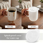 Linkidea 2 Pack Silicone Coffee Mug Lid for 3"(76mm) to 3.4"(86mm) Inside Diameter Mugs, Splash Resistant Replacement Mug Lid for Home, Office, Travel, Dishwasher-Safe (Clear)