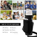 Linkidea Water Bottle Carrier with Shoulder Strap Compatible with Owala FreeSip Bottle 24oz, Waterbottle Sling Bag Holder with Mesh Phone Pocket, Black