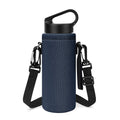 Linkidea Water Bottle Carrier with Shoulder Strap Compatible with Hydroflask Standard Mouth 18oz, CamelBak Carry Cap 20oz,Waterbottle Sling Bag Holder (Navy Blue)