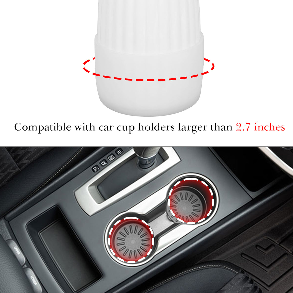 Unbreakable Car Vase for Cup Holder - Durable Plastic Design, Compatible with Most Vehicle Cup Holders, Ideal Decorative Accessory for Cars, Trucks, and SUVs (White)