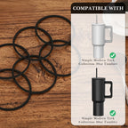 Linkidea 6 Pack Water Bottle Gasket Replacement Compatible with Simple Modern Trek 40oz Tumbler, Silicone O Ring Leak Proof Rubber Seal with Tweezer for Bottle Lid, Black