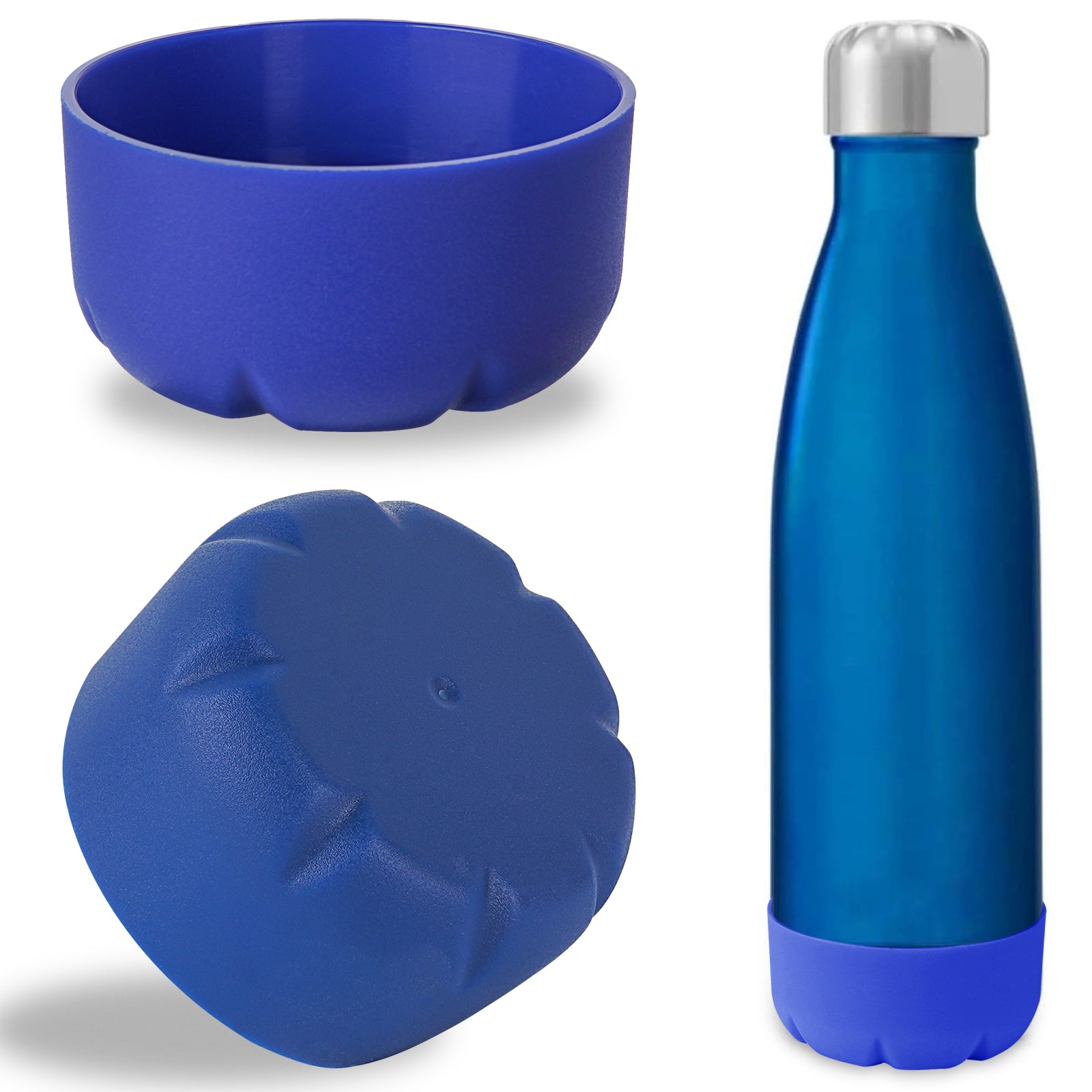 Linkidea 2 Pack Water Bottle Boot Compatible with 17oz ORIGINAL, BJPKPK, MIRA Cascade Cola Shaped Bottles, Silicone Bottle Bottom Sleeve Bumper Protector (Navy Blue)
