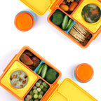 Linkidea 4 Pcs Silicone Seal Replacement, Exact Fit Lid Seal Gasket Compatible with OmieBox, Leakproof Food Safe Parts & Accessories for Bento Box (Orange)