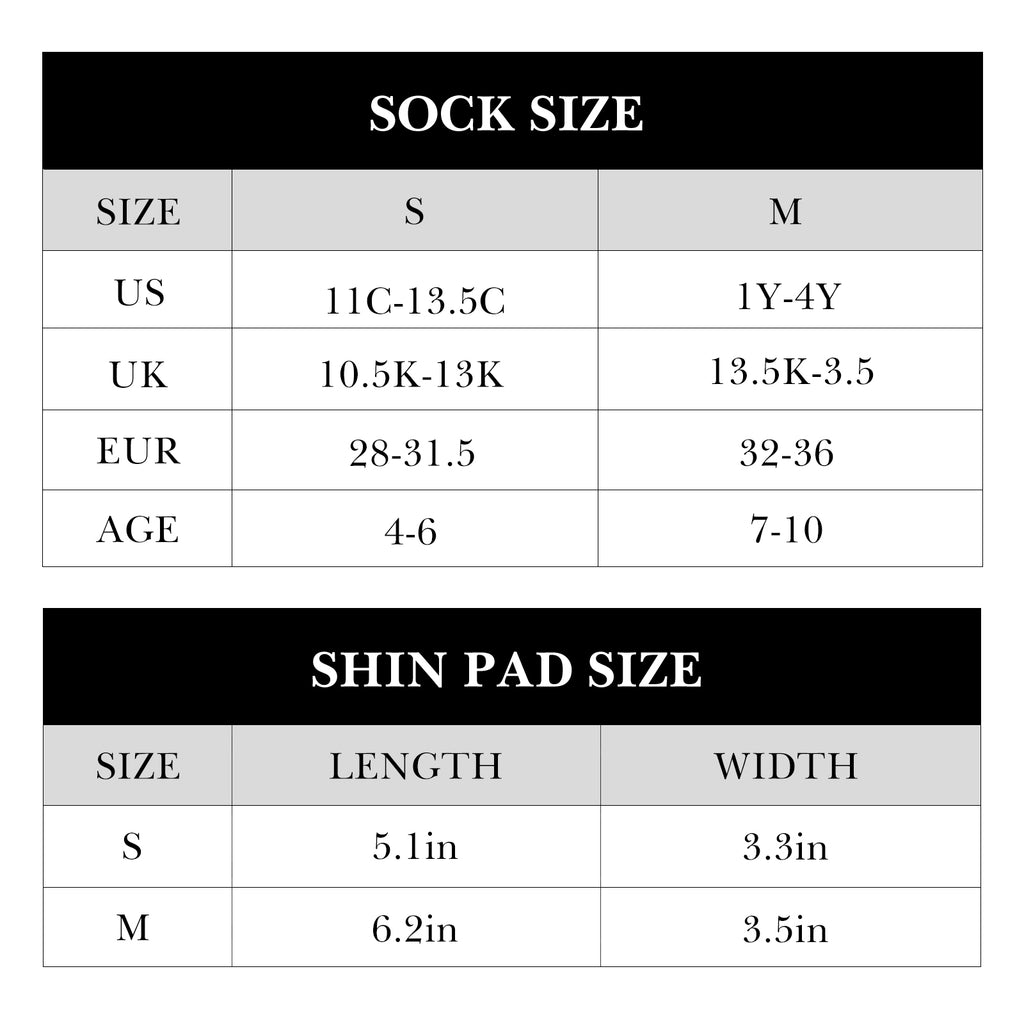 Linkidea Kids Soccer Socks with Shin Guards, 2 Pairs Breathable Knee High Socks with Lightweight Shin Pads, Long Sleeve Cushion Socks for Child 4-6 Years Over Calf Soccer Socks (Black&Blue, S)