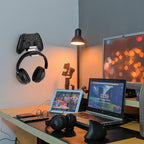 Linkidea Gaming Headset & Controller Wall Mount Holder, Dual Gamepad and Headphone Hanger Stand for PS5/PS4/Xbox One/360/PC, Space-Saving Gaming Accessories Organizer