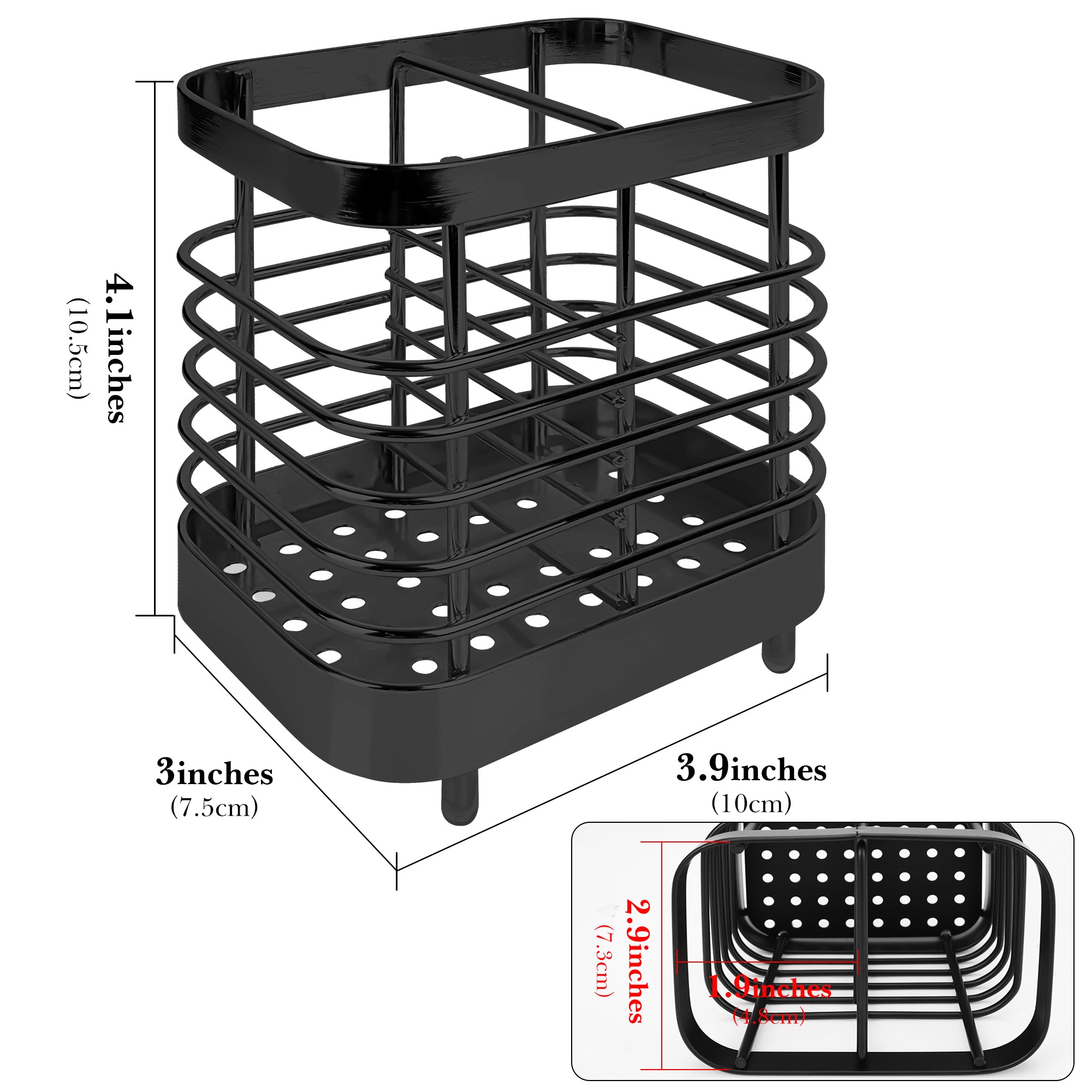 Linkidea Electric Toothbrush Holder, Stainless Steel Vanity Toothpaste Stand, 2 Slots Countertop Organizer Compatible with Oral-B iO Series, Spinbrush Pro 7AM2M (Black)