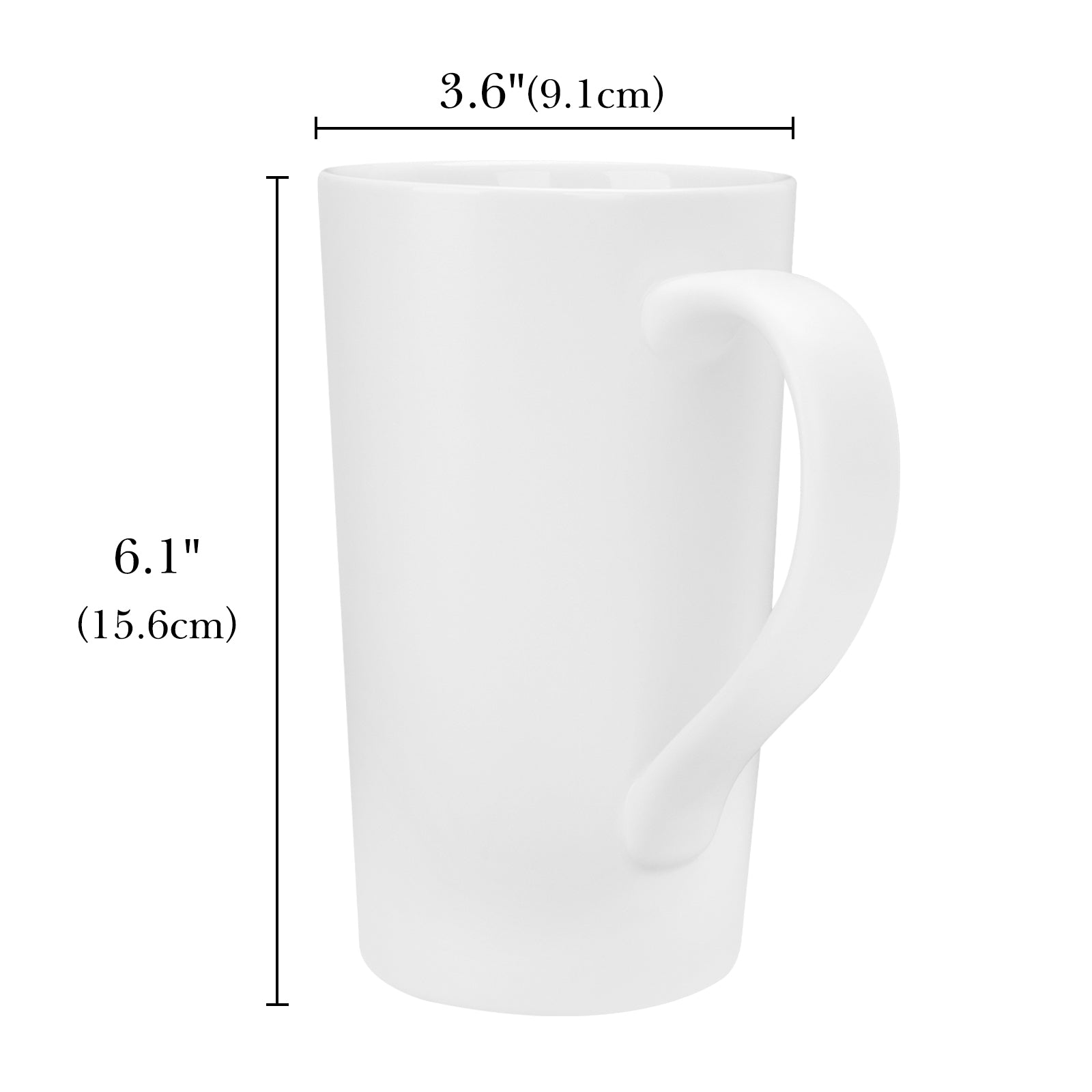 Linkidea 20oz Extra Large Tea and Coffee Mugs, Set of 2 Ceramic Tall Coffee Mugs with Handles, Teacups Large Capacity Cup for Latte, Beer, Hot Cocoa, Microwave and Dishwasher Safe, White