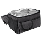 Linkidea Double Layers Lunch Box Bag, Large Capacity Lunch Box Storage Bag with Adjustable Strap, Insulated Tote Lunch Bag for Adult, Compatible with Crock Pot, DUPASU, Aotto, LUNCHEAZE (Black)