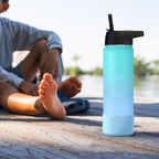 Linkidea 2 Pack Water Bottle Boot Compatible with IRON °FLASK Wide/Narrow Mouth 12oz/14oz/16oz/18oz/20oz/22oz/24oz, Silicone Bottle Bottom Sleeve Cover Bumper Protector (Sky Blue)