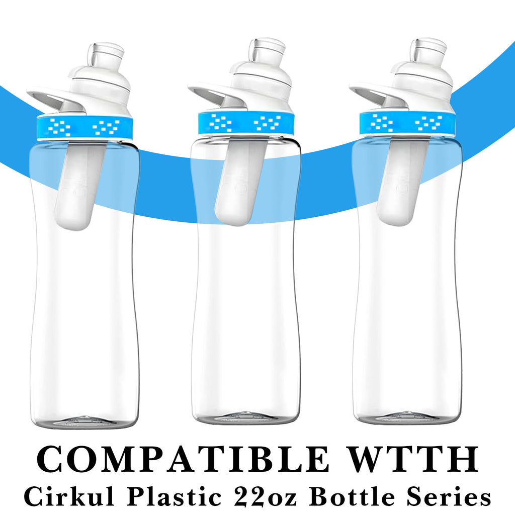 Linkidea 6 Pack Water Bottle Gasket Replacement Compatible with Cirkul 22oz Plastic Series Waterbottle, Silicone O Ring Leak Proof Rubber Seal with Tweezer for Bottle Lid, Blue