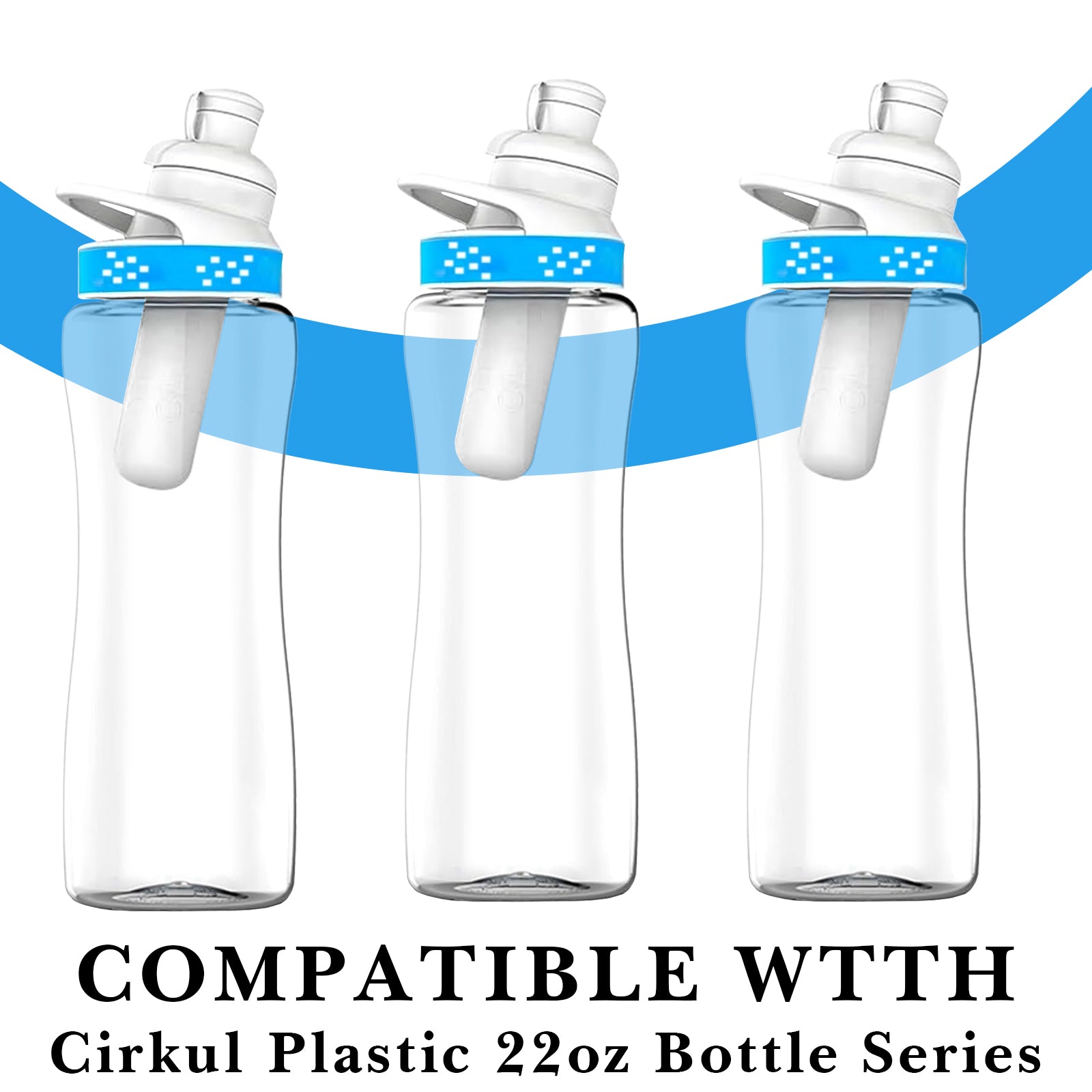 Linkidea 6 Pack Water Bottle Gasket Replacement Compatible with Cirkul 22oz Plastic Series Waterbottle, Silicone O Ring Leak Proof Rubber Seal with Tweezer for Bottle Lid, Blue