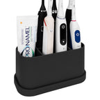 Linkidea Electric Toothbrush Holder, Silicone Tooth Brush Stand, Countertop 5 Slots Electric Toothbrush Holder Organizer Compatible with Oral-B DB4010, Pro 100 CrossAction, Spinbrush Pro (Black)