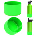 Linkidea 2 Pack Water Bottle Boot Compatible with IRON °FLASK Wide/Narrow Mouth 12oz/14oz/16oz/18oz/20oz/22oz/24oz, Silicone Bottle Bottom Sleeve Cover Bumper Protector (Green)
