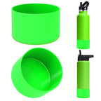 Linkidea 2 Pack Water Bottle Boot Compatible with IRON °FLASK Wide/Narrow Mouth 12oz/14oz/16oz/18oz/20oz/22oz/24oz, Silicone Bottle Bottom Sleeve Cover Bumper Protector (Green)