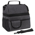Linkidea Double Layers Lunch Box Bag, Large Capacity Lunch Box Storage Bag with Adjustable Strap, Insulated Tote Lunch Bag for Adult, Compatible with Crock Pot, DUPASU, Aotto, LUNCHEAZE (Black)